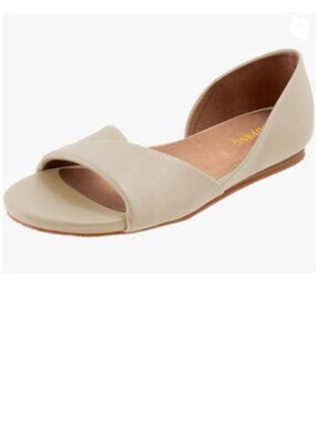Maiyang Beige Open Toe Soft Insole Slip on Flat Sandals Comfortable Summer Shoes
